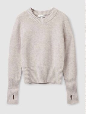 COS CROPPED WOOL JUMPER - BEIGE